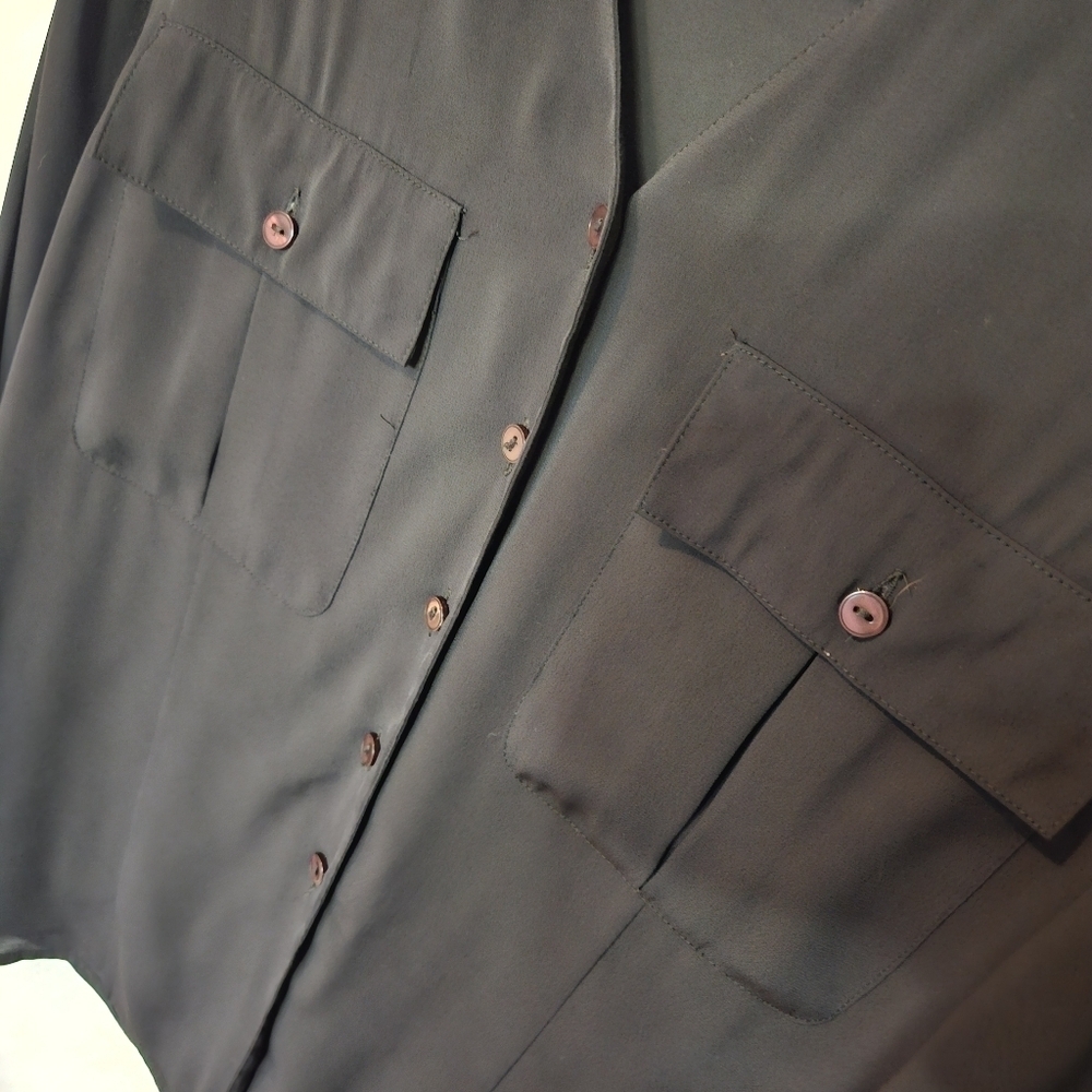 Jones New York Petite Classic Sheer Button Up Blouse - Picture 5 of 8
